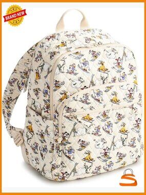 Disney Cotton Quilted Laptop Backpack, Premium Ski Mickey
